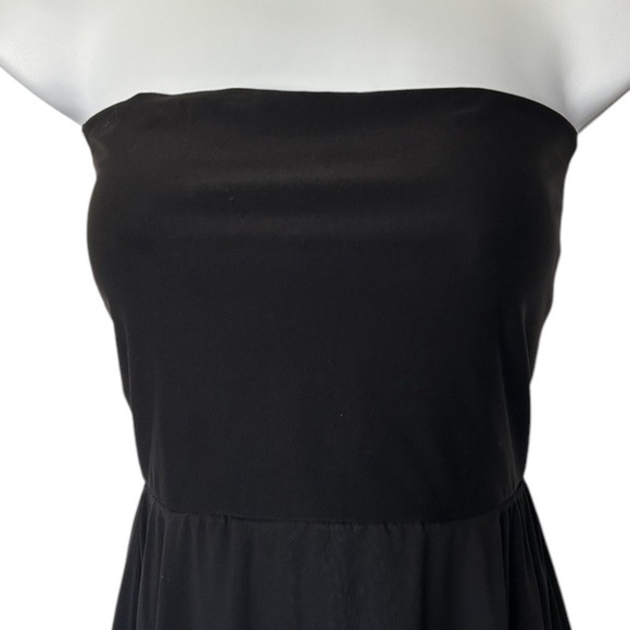 NWT Shan Canada silk Black Strapless Dress handkerchief hem excellent Size 8 - Picture 3 of 7